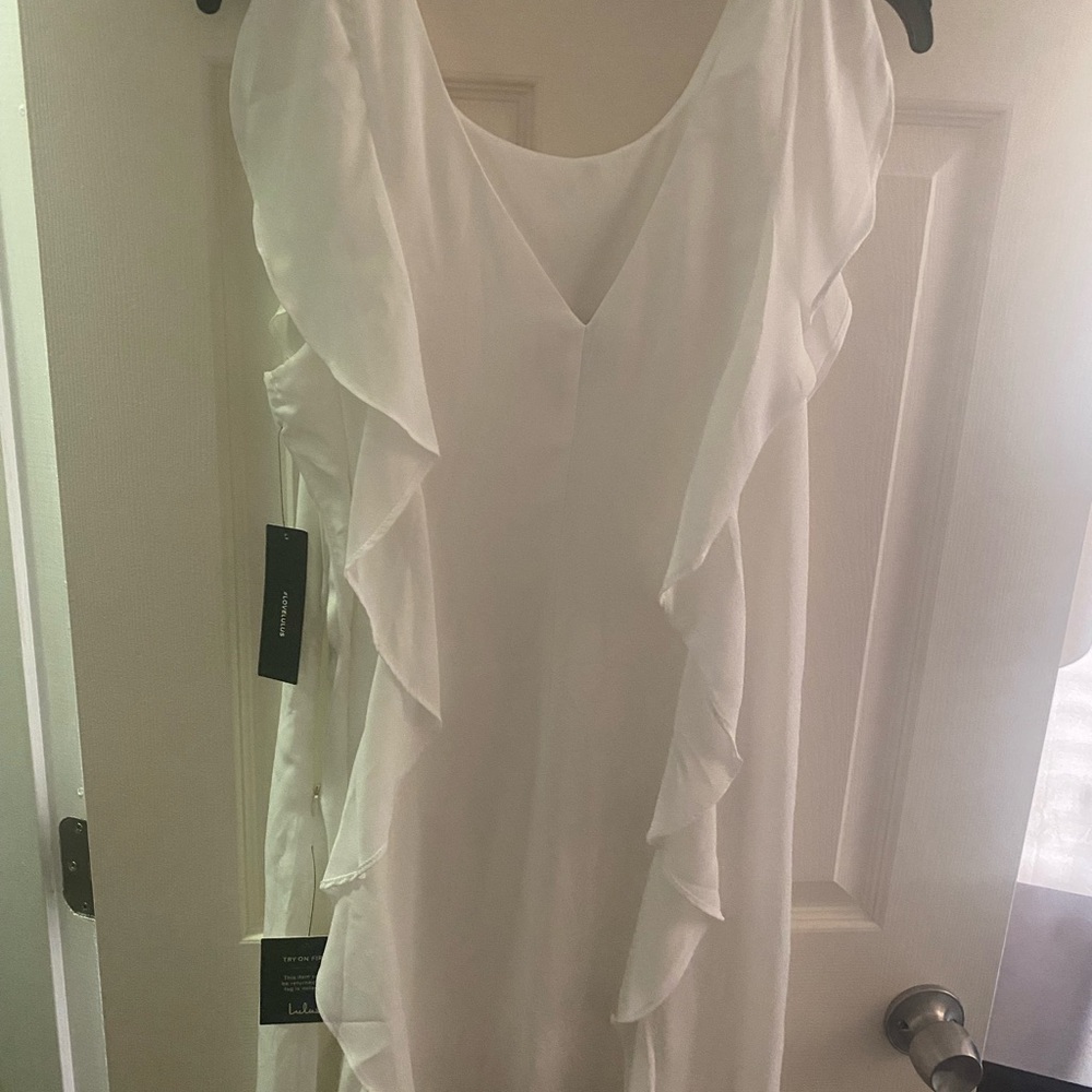 Lulus white ruffle mini dress